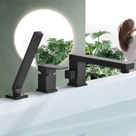 Fürdőkád csaptelep Rea Glen Black háromrészes