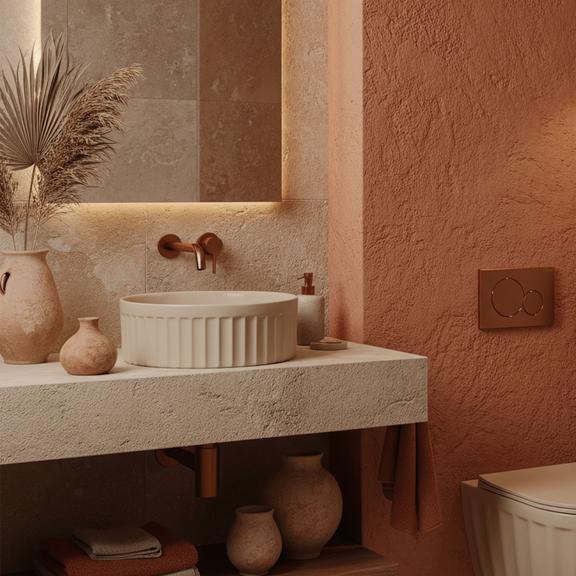 Umywalka nablatowa Rea DUO Caffe Latte Matt