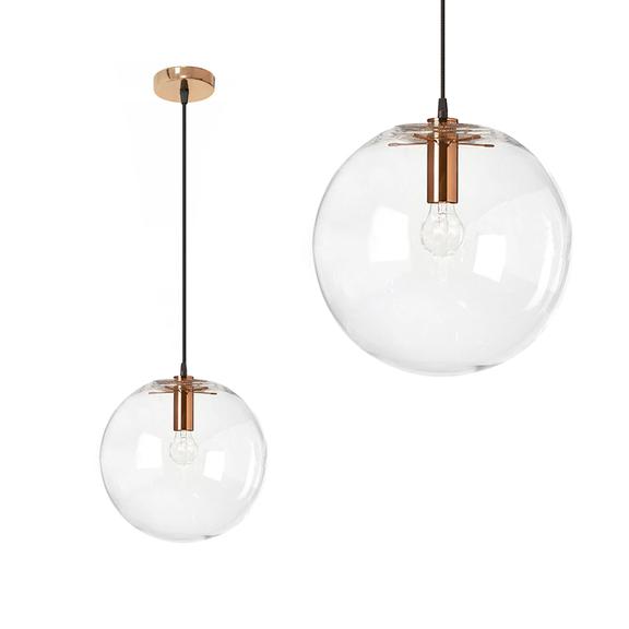 Lampa sufitowa wisząca szklana Lassi 15 cm Różowe Złoto