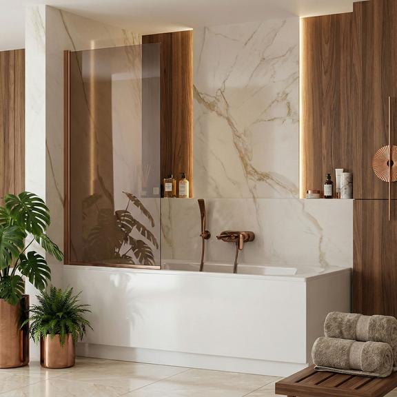 Badewanneaufsatz Rea Elegant Brush Copper 70