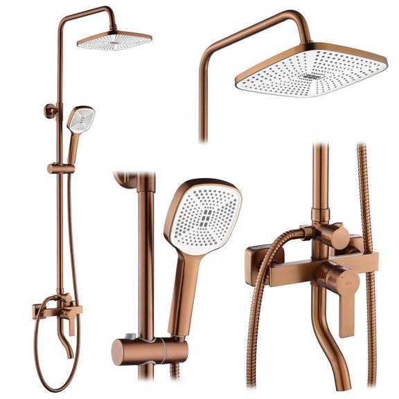 Zestaw Natryskowy REA ARGUS MIEDŹ SZCZOTKOWANA