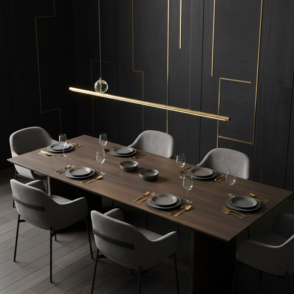 Люстра LED APP1778-CP Brush Gold