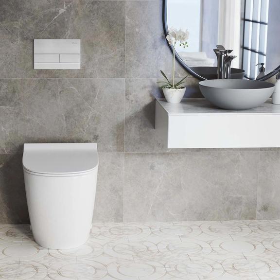 Stelaż zestaw podtynkowy K011A-Q do mis WC z przyciskiem T Stal Szczotkowana