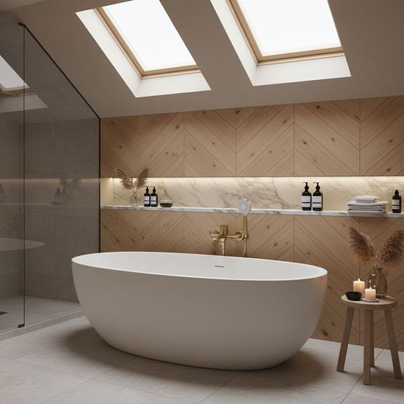 Βρύση μπανιέρας REA DROP Brush Gold