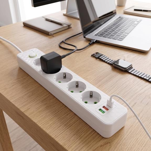 Listwa zasilająca Przedłużacz 5 gniazd + 2x USB-A + USB-C JNH022-5A Biały