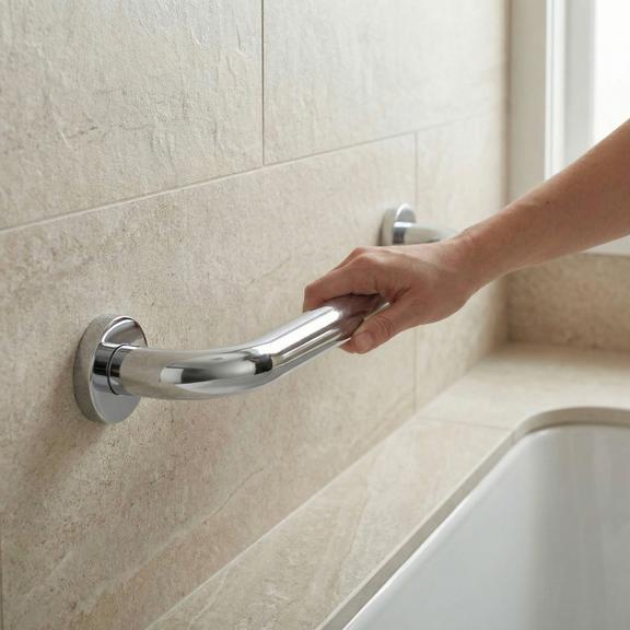 Bară de sprijin dreaptă pentru baie Chrome 40cm