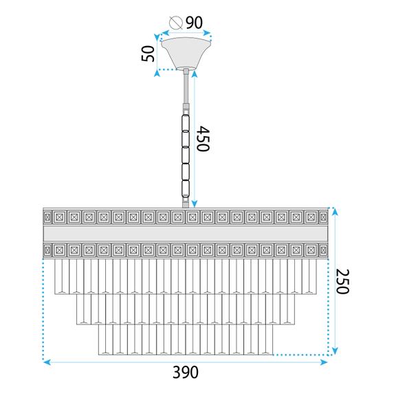Hängelampe Cristal G047-CP 40CM GOLD