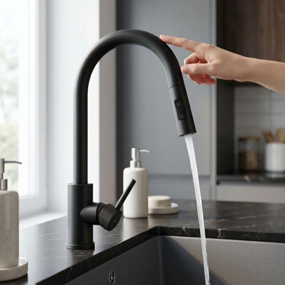 Kuchynská batéria Rea Fresh Touch Black Matt