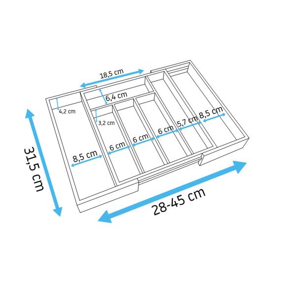 Organizer do szuflady rozsuwany