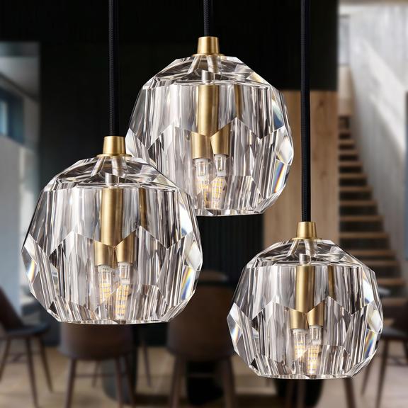 Lampa Sufitowa Kryształ APP588-3CPR Czarna