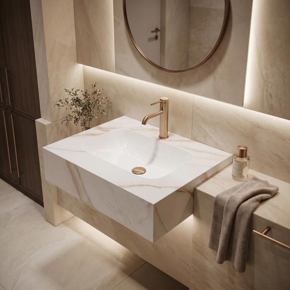 Umywalka ścienna Rea Aresa Grey Gold 60