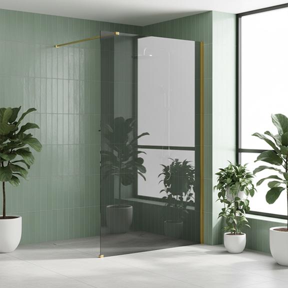 Tuš zaslon Rea Flexi Grey / Gold 90