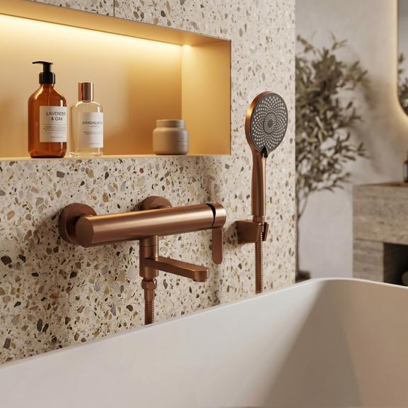 Bath mixer Rea Arcos Brushed Copper
