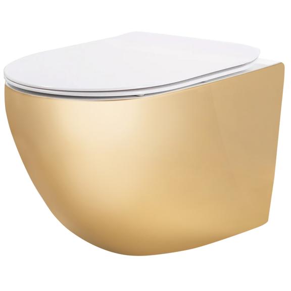 Wandhängendes WC Carlo Flat Mini Gold/White