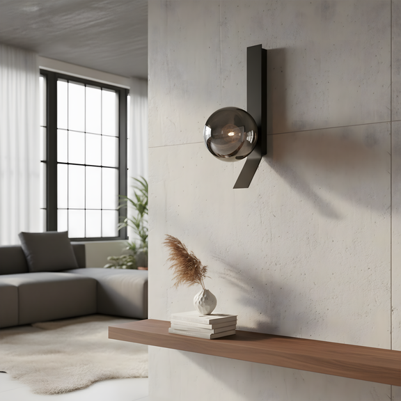 WANDLEUCHTE APP1757-1W SCHWARZCHROM