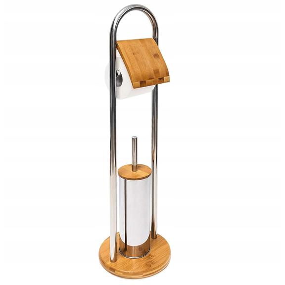 Soporte para papel higiénico y escobilla 390228 BAMBOO