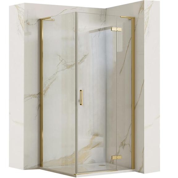 Cabine de duche REA Hugo 80x90 ouro escovado