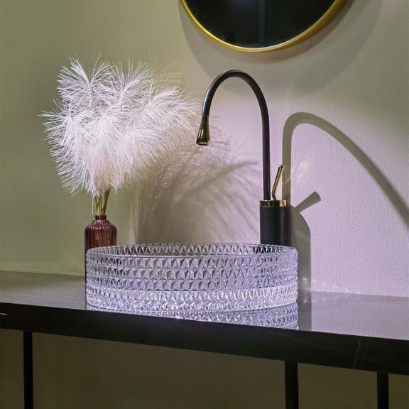 Opzetwastafel Rea Cristal Transparent 39