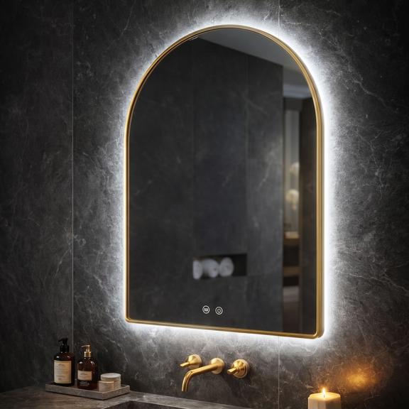 Огледало LED 80x60cm CAMLOT Brush Gold