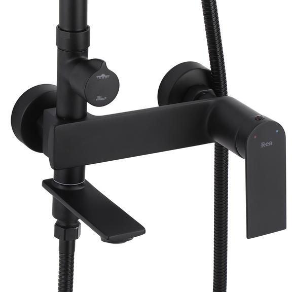 REA STORM suihkusetti BLACK MAT BLACK MATT