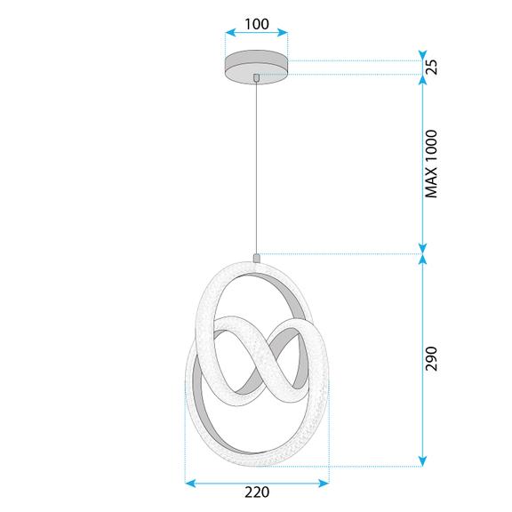 LAMPA WISZĄCA LED G068-CP Złota