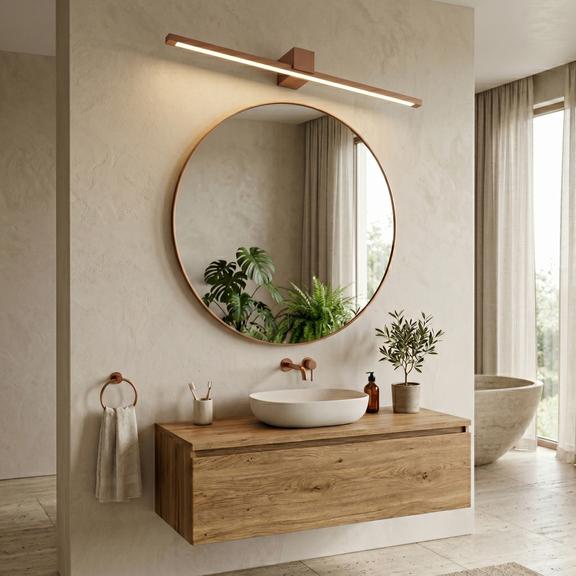 Kinkiet łazienkowy LED SWE054-1W 80 cm Miedź Szczotkowana