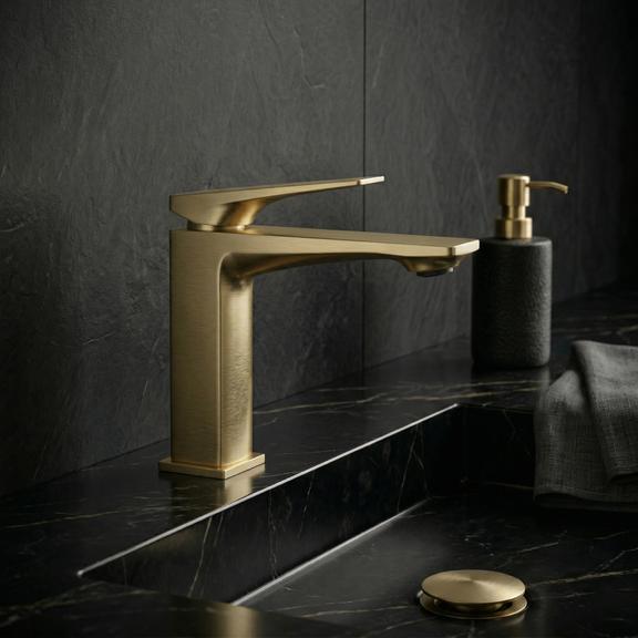 Βρύση νιπτήρα REA Prime Brush Gold Low