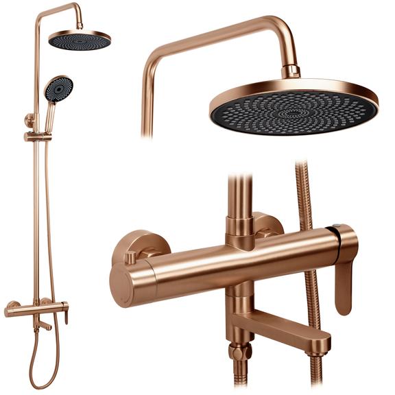 Set Doccia Rea Arcos brush copper