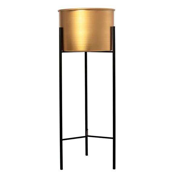 Zestaw 3 Złoto-Czarnych Kwietników Metalowych