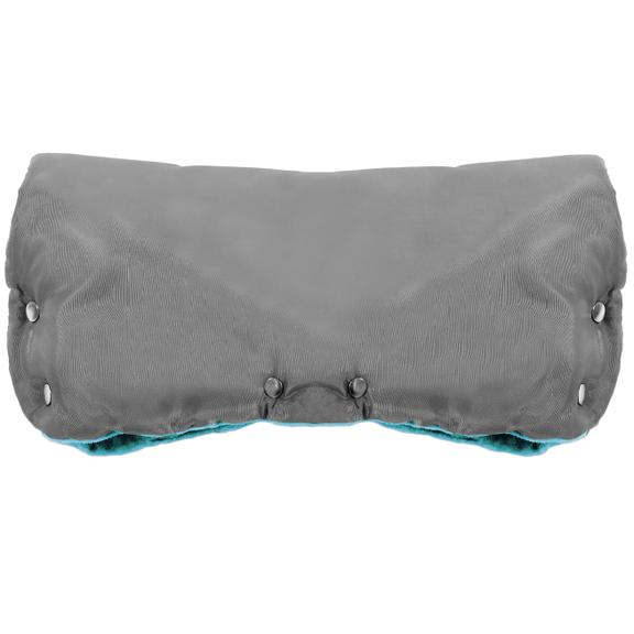 Mufka ocieplana na wózek dziecięcy - Szaro-niebieska