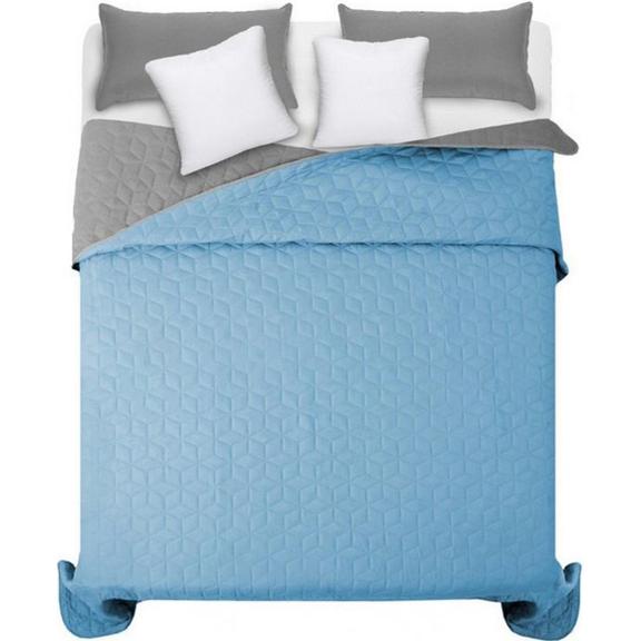 Narzuta dwustronna pikowana Diamante L.Grey / Blue