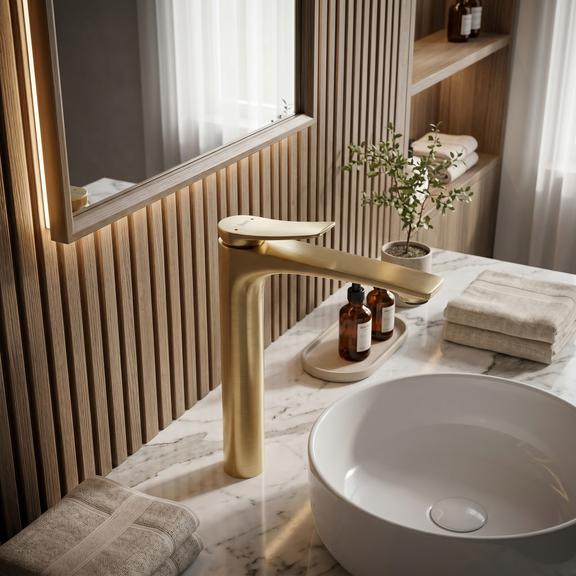 Bathroom faucet PREMIUM Rea Vision Brush Gold High