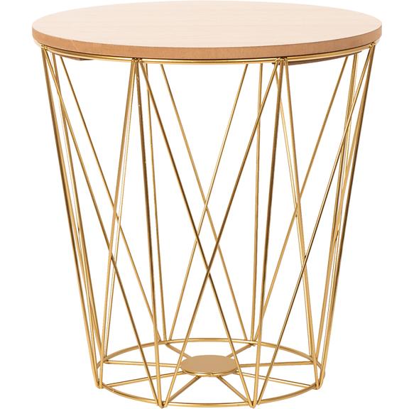 Druciany stolik kawowy Twins Gold Rozmiar L