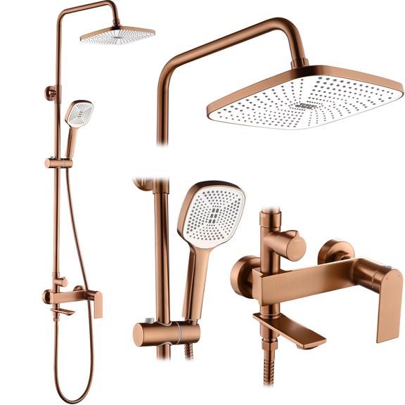 Zestaw Prysznicowy REA STORM MIEDŹ SZCZOTKOWANA