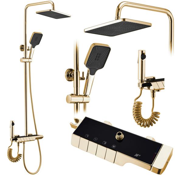 Kit de douche avec thermostat REA ROB Gold