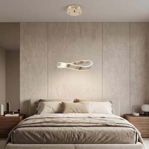 LAMPA SUFITOWA WISZĄCA SWE066-CP 60cm ZŁOTA