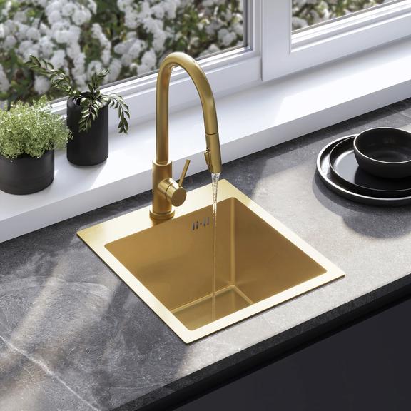 Évier en acier Leo 40 BRUSH GOLD