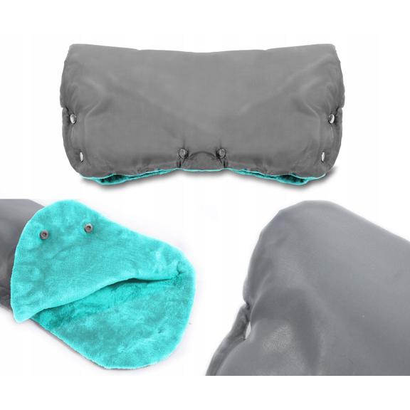 Mufka ocieplana na wózek dziecięcy - Szaro-niebieska