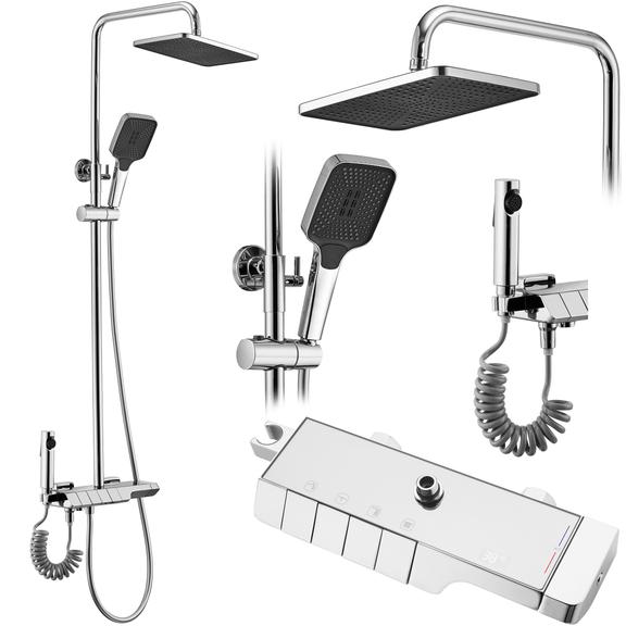 Kit de douche avec thermostat REA ROB Chrome