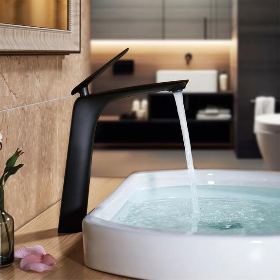 Umývadlová batéria REA JAGER - čierna, vysoká