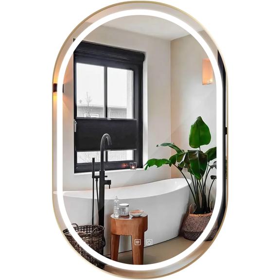 Mirror LED OLL 60x90 cm Brush Gold