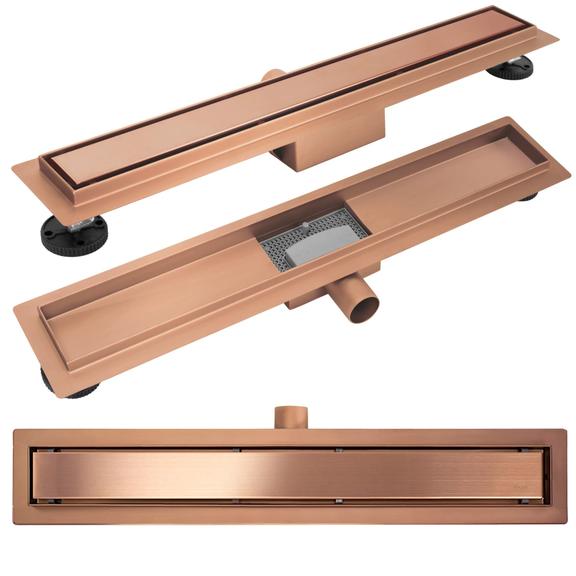 Odpływ Liniowy REA Neox brush copper 70