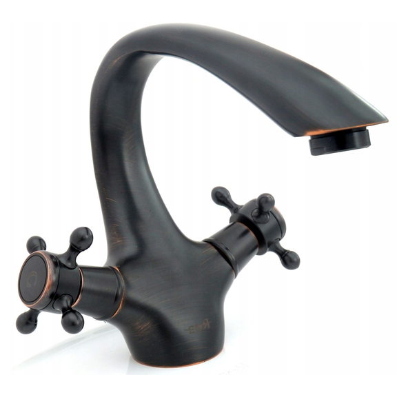 Bateria umywalkowa Rea Retro Postarzana Czarna Niska