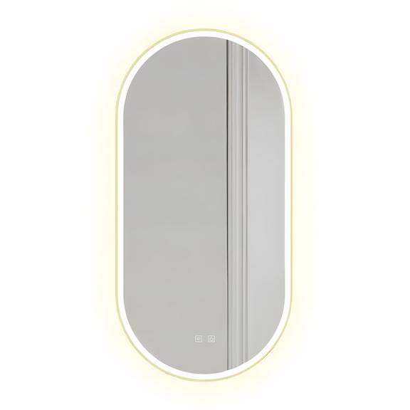 Mirror LED OVL 50x100cm Gold