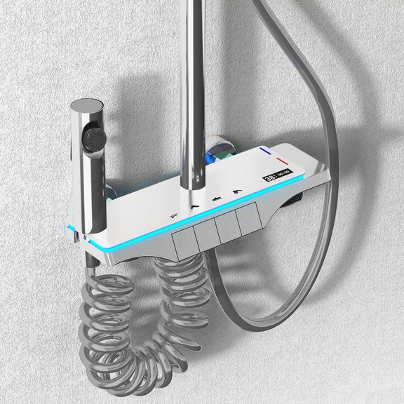 Zestaw PRYSZNICOWY REA Savio z wyświetlaczem LED Chrom