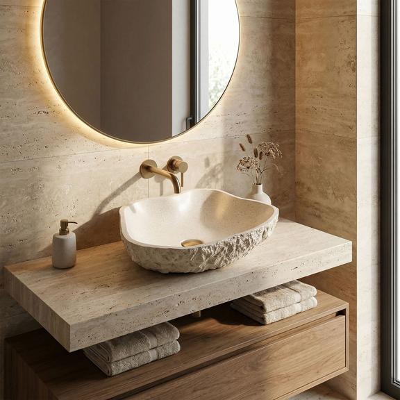 Lavoar pe blat Isla Warm Beige