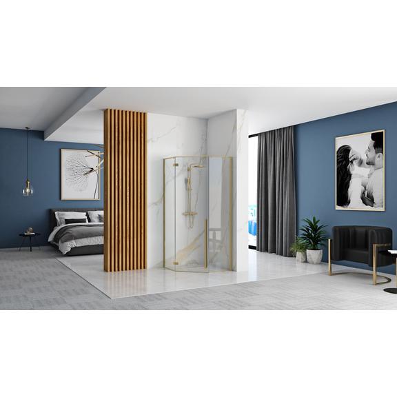 Cabine de duche Rea DIAMOND 100x100 BRUSH GOLD