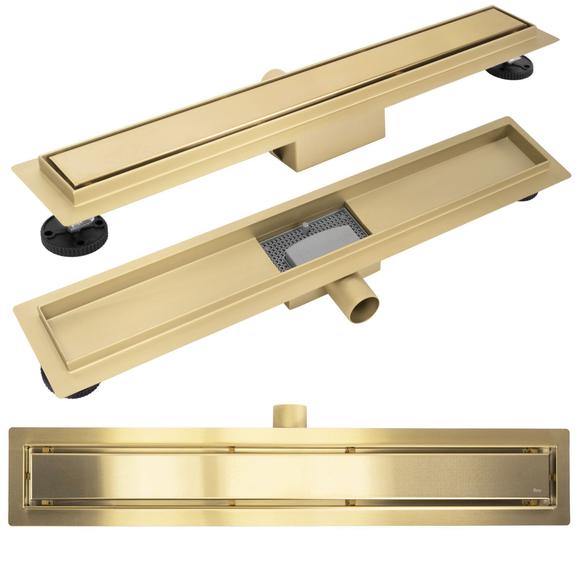 Duschrinne Rea Neox brush gold 90