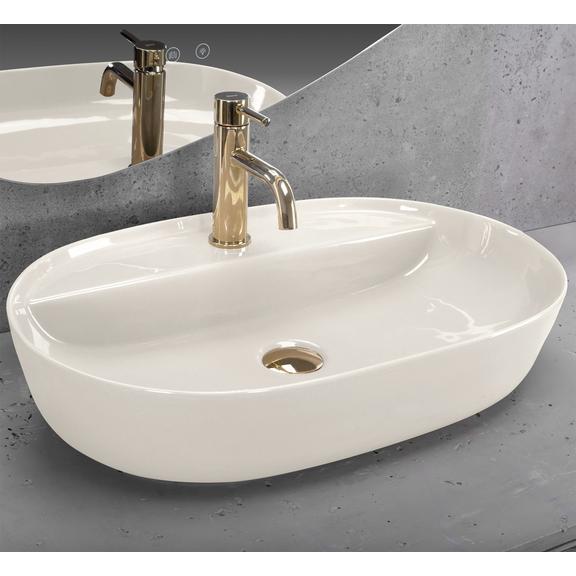 Umywalka REA Aura 61 Ecru Shiny