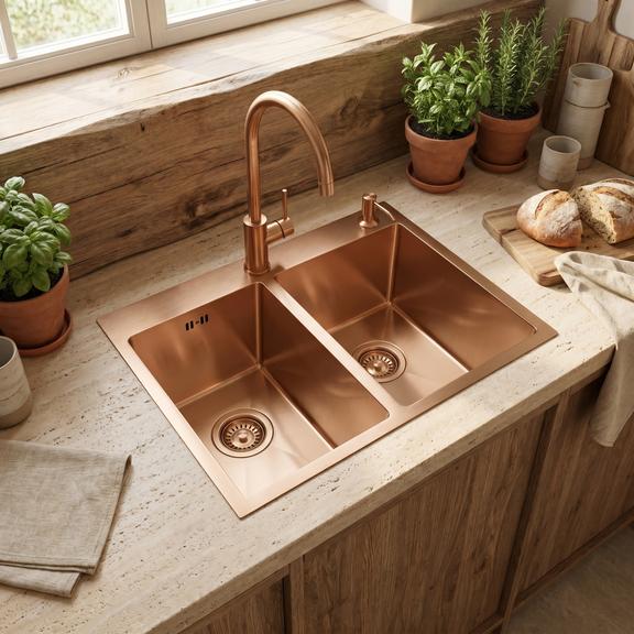 Čelični sudoper Toby  BRUSH COPPER